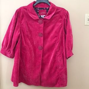 LAL Live a Little Corduroy Jacket Plus Size 2X